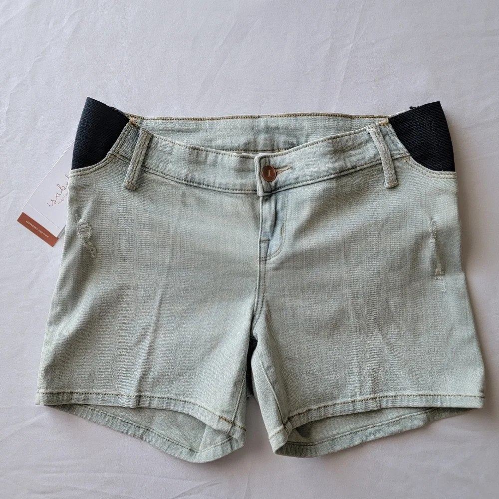 Under Belly Maternity Jean Shorts Isabel Maternity by Igrid & Isabel Side Panels